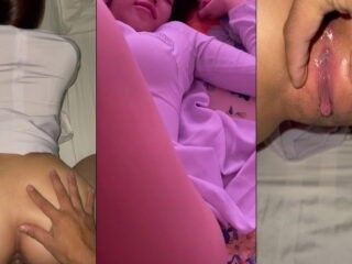 Em nữ sinh trong tà áo dài mới đi học về đã vào khách sạn